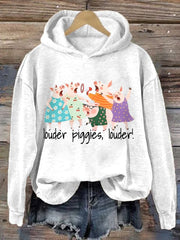 Women's Louder Piggies Resist Print Hoodie