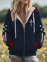 Women's Christian Cross Zip-Up Hoodie