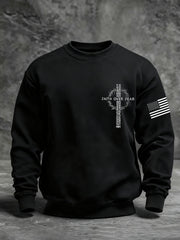 Men's Faith Over Fear Faith Print Casual Sweatshirt