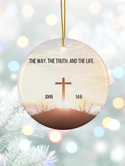 Jesus The Way The Truth The Life John 14:6 Christian Cross Printed Acrylic Decorative Ornament