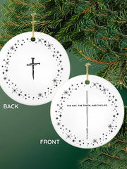 Jesus The Way The Truth The Life John 14:6 Christian Cross Printed Acrylic Decorative Ornament
