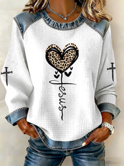 Women's Cross Print Casual T-shirt