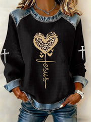 Women's Cross Print Casual T-shirt