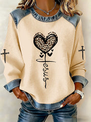 Women's Cross Print Casual T-shirt