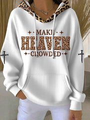 Women's Cross Print Casual Hoodie