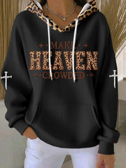 Women's Cross Print Casual Hoodie
