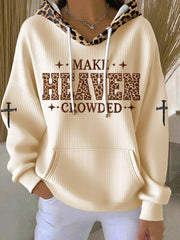 Women's Cross Print Casual Hoodie