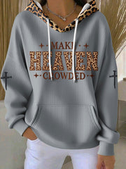 Women's Cross Print Casual Hoodie