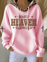Women's Cross Print Casual Hoodie
