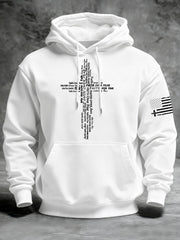 Men's Faith Over Fear Print Casual Hoodie