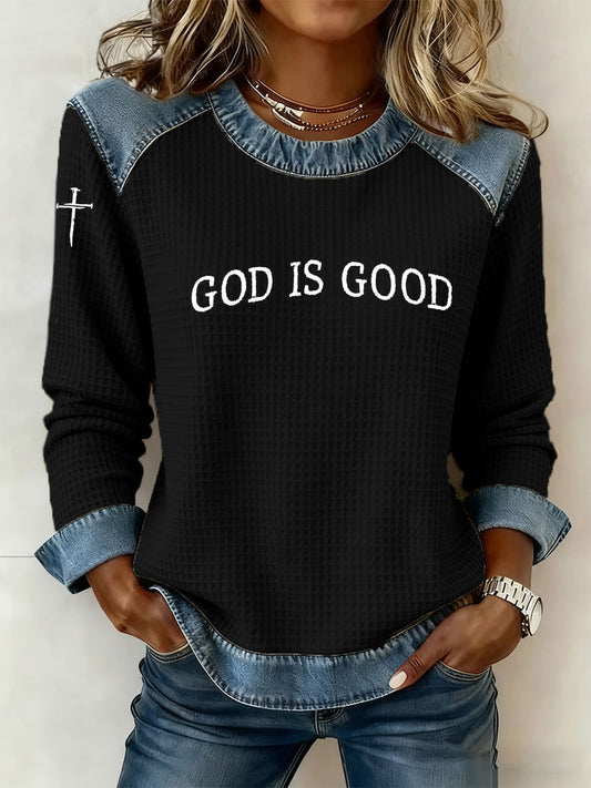 Women's God Is Good Print Casual Top