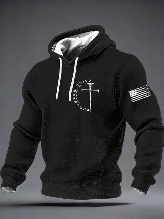 Men's Faith Checkered Cotton Hoodie