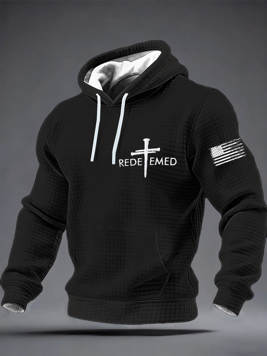 Men's Faith Checkered Cotton Hoodie