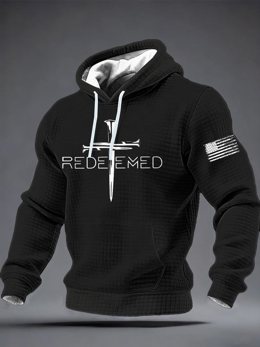 Men's Faith Checkered Cotton Hoodie