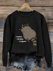 Women's Viral Liquor-Store Raccoon Funny Chonky Trash Panda Regular Sweatshirt