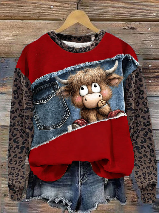 Women's Christmas Art Print Sweatshirt