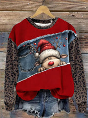 Women's Christmas Art Print Sweatshirt