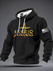 Men's Jesus The Way Checkered Cotton Hoodie