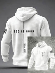 Men's God Is Good Checkered Cotton Hoodie