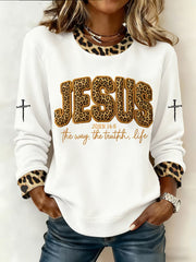 Women's Jesus The Way The Truth The Life John 14:6 Christian Cross Regular Sweatshirt