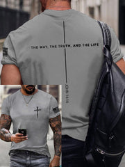 Men's Jesus The Way The Truth The Life John 14:6 Christian Cross Short Sleeve T-shirt