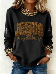 Women's Jesus The Way The Truth The Life John 14:6 Christian Cross Regular Sweatshirt