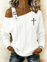 Women's Cross Print Casual Top