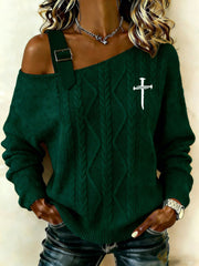 Women's Cross Print Casual Top