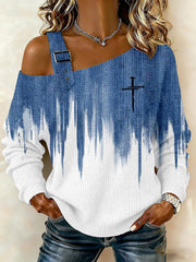 Women's Cross Print Casual Top
