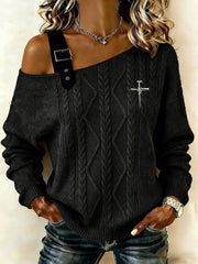 Women's Cross Print Casual Top