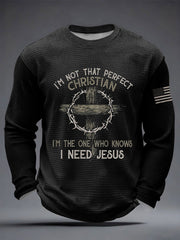 Men's I'm Not That Perfect I Need Jesus Waffle Long Sleeve T-Shirt