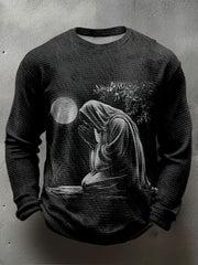 Men's Faith Waffle Print Casual T-Shirt