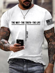 Men's Jesus The Way The Truth The Life Cross Short Sleeve T-shirt