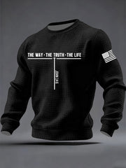 Men's Jesus The Way The Truth The Life Cross Checkered Cotton Hoodie