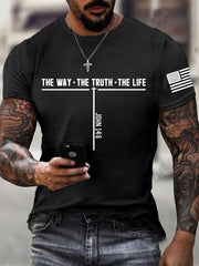 Men's Jesus The Way The Truth The Life Cross Short Sleeve T-shirt