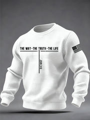 Men's Jesus The Way The Truth The Life Cross Checkered Cotton Hoodie