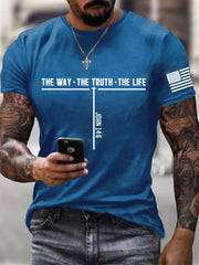 Men's Jesus The Way The Truth The Life Cross Short Sleeve T-shirt