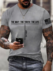Men's Jesus The Way The Truth The Life Cross Short Sleeve T-shirt