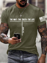 Men's Jesus The Way The Truth The Life Cross Short Sleeve T-shirt