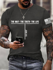 Men's Jesus The Way The Truth The Life Cross Short Sleeve T-shirt
