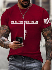 Men's Jesus The Way The Truth The Life Cross Short Sleeve T-shirt