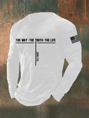 Men's Jesus The Way The Truth The Life Cross Long Sleeve T-shirt