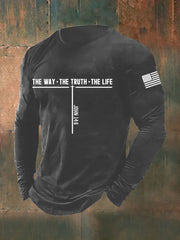 Men's Jesus The Way The Truth The Life Cross Long Sleeve T-shirt