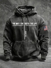 Men's Jesus The Way The Truth The Life Cross Hoodie with Pockets