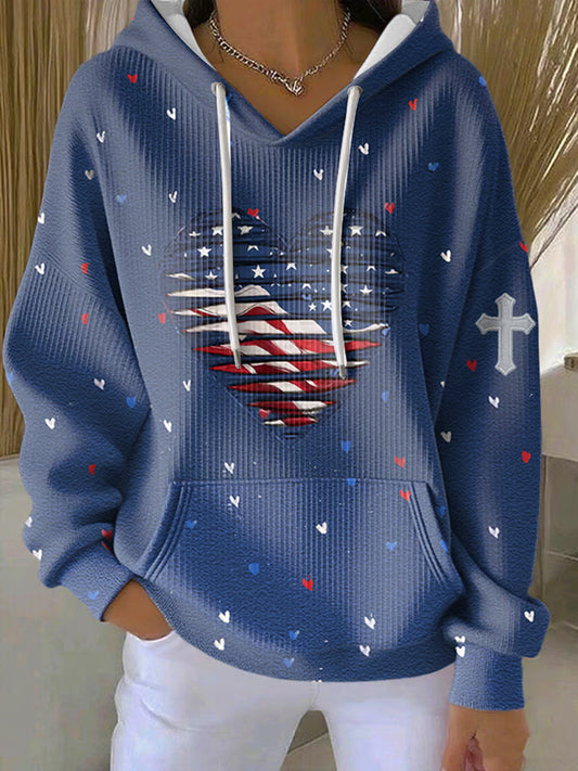 Women's Faith Print Casual Hoodie