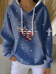 Women's Faith Print Casual Hoodie