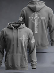 Men's Faith Over Fear USA Flag Print Casual Hoodie