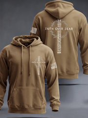 Men's Faith Over Fear USA Flag Print Casual Hoodie