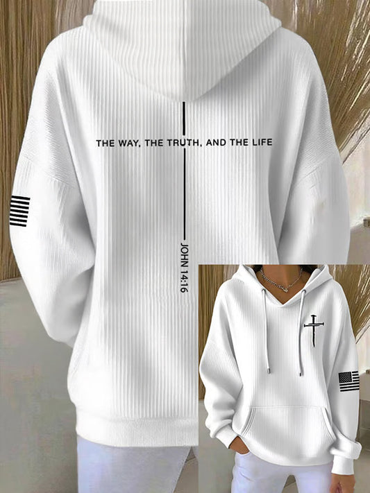 Women's Jesus The Way The Truth The Life Cross Hoodie