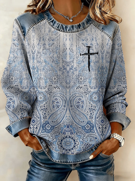 Women's Cross Print Top